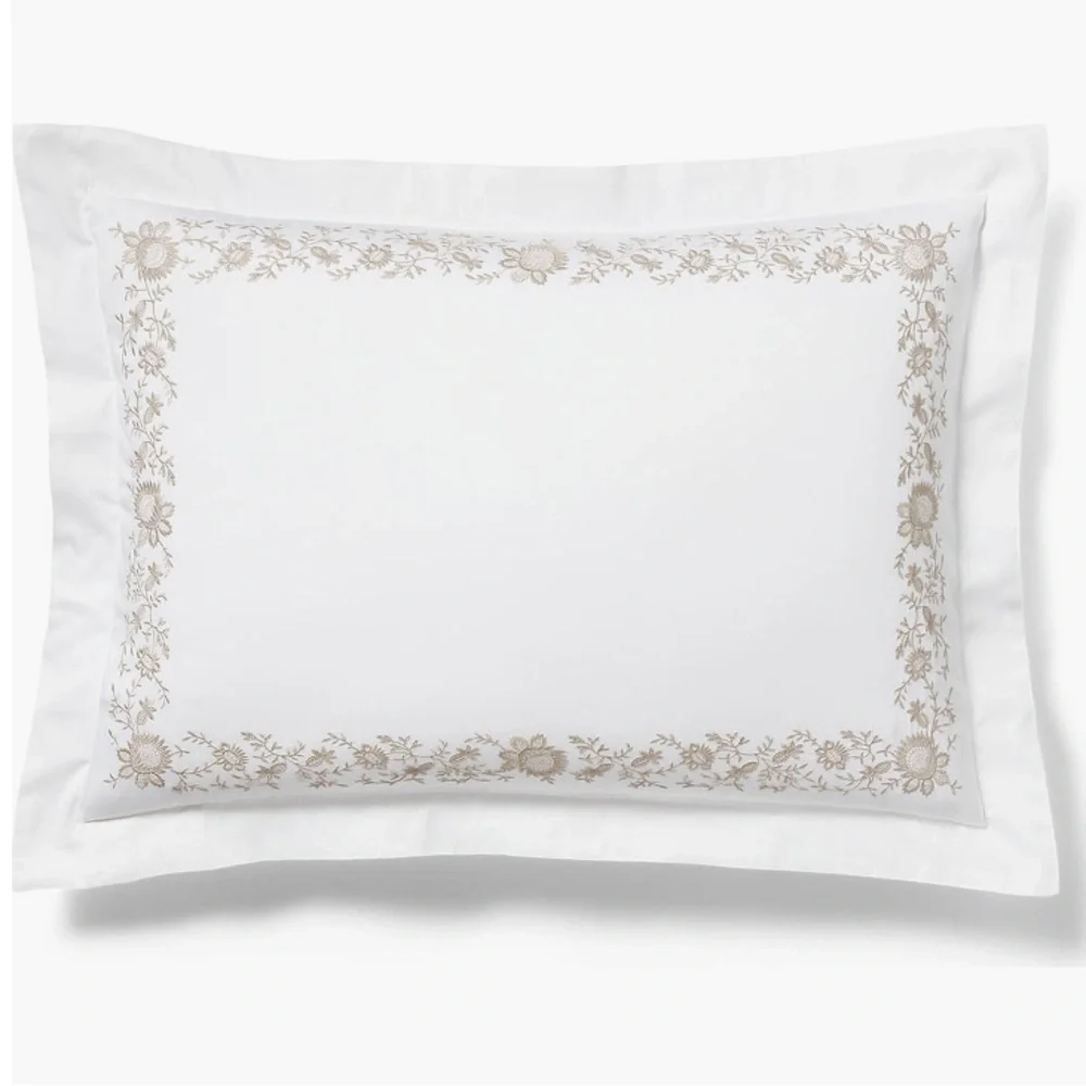 Ralph Lauren Eloise Embroidery Cotton Euro Sham in True Platinum New w/Tag $225